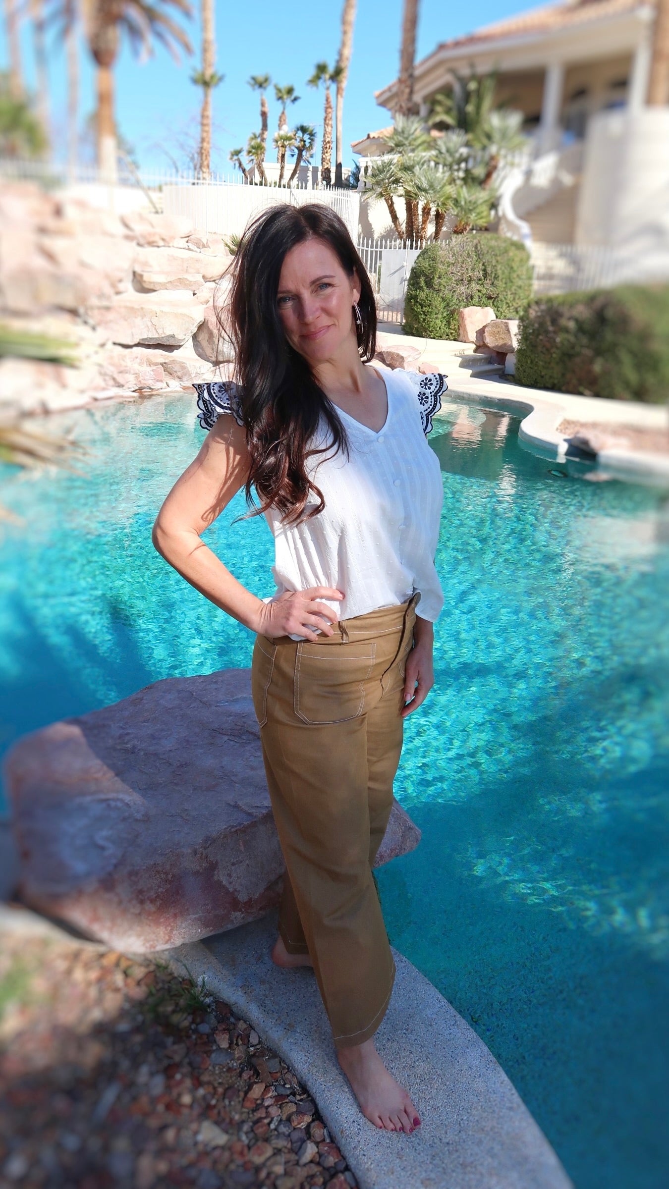 White Plumeria Cotton Top- Alohi Gold Apparel