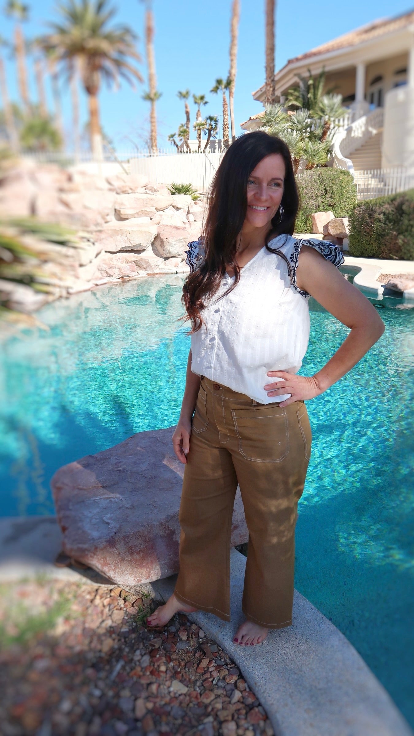 White Plumeria Cotton Top- Alohi Gold Apparel