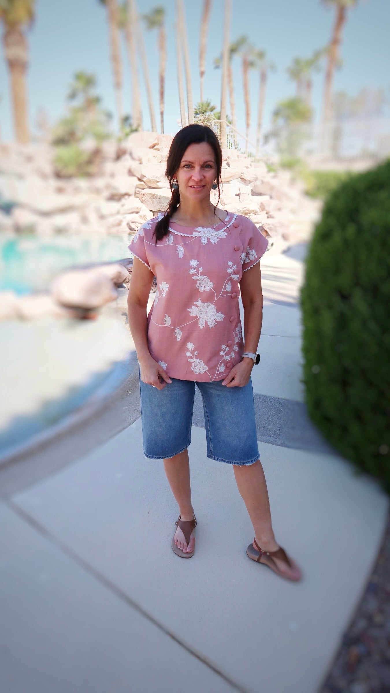 Rose Embroidered Feminine Top