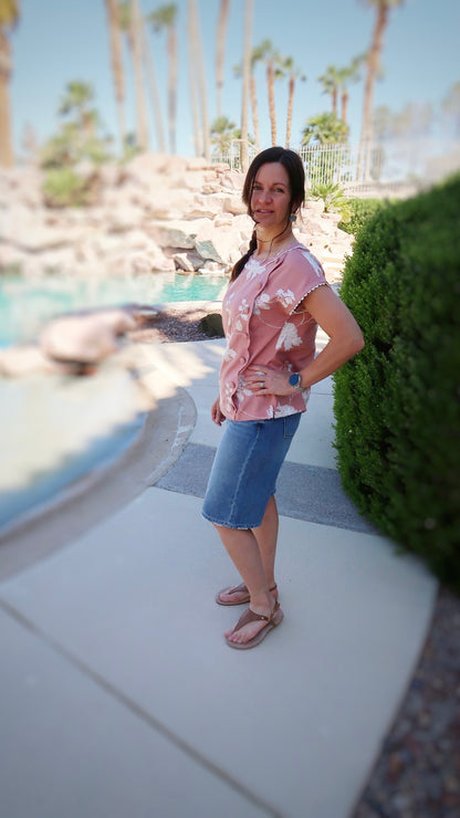 Rose Embroidered Feminine Top