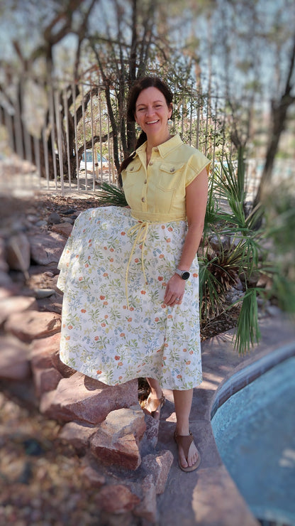 Lemoncello Floral Print Midi Dress