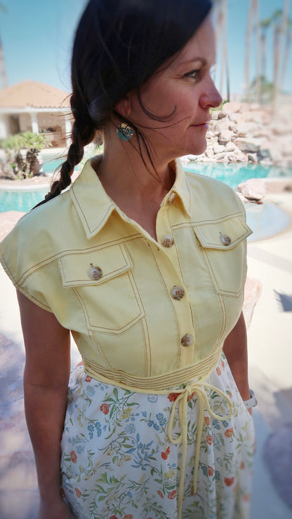 Lemoncello Floral Print Midi Dress