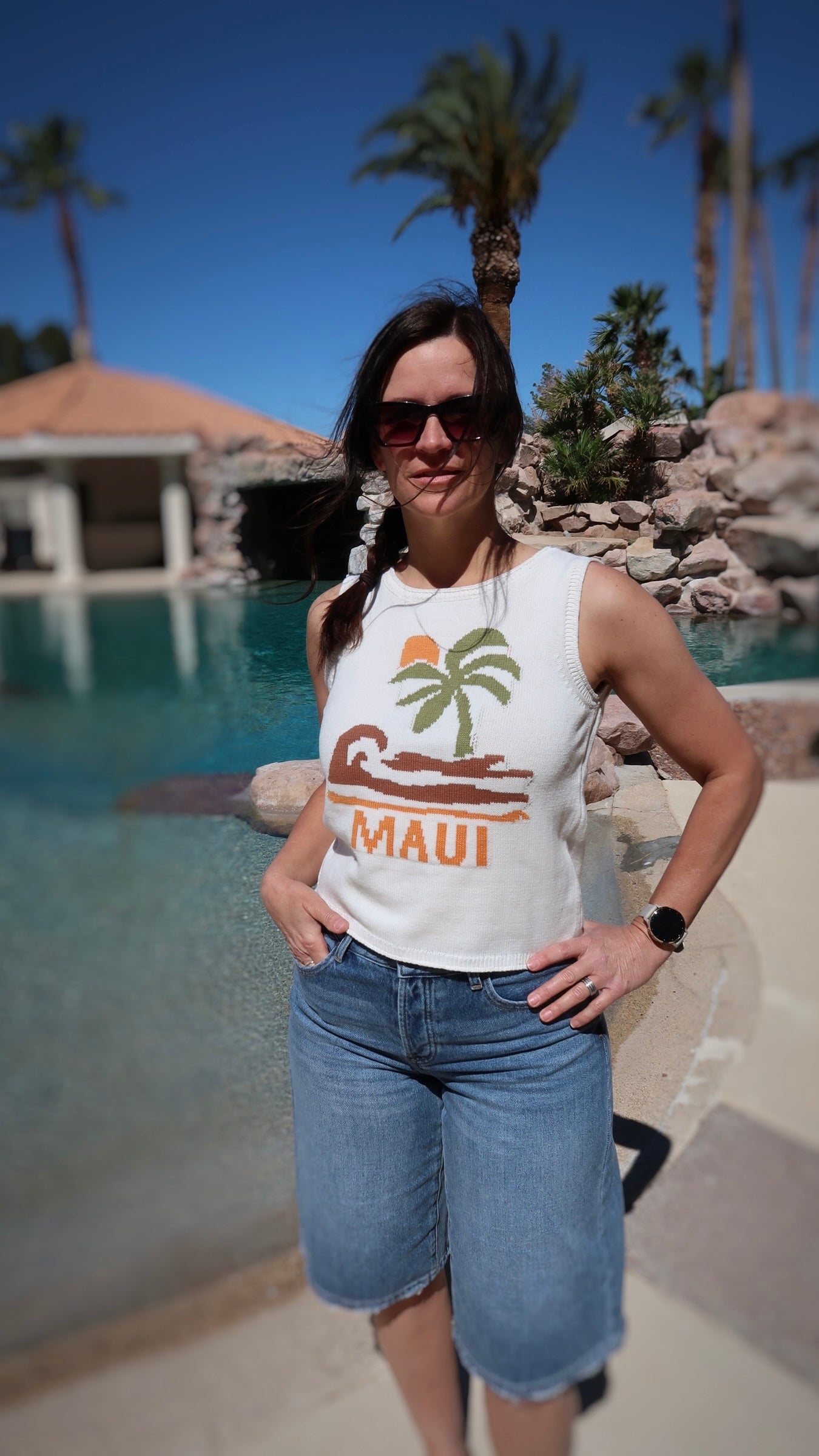 Maui Sleeveless Knit Sweater