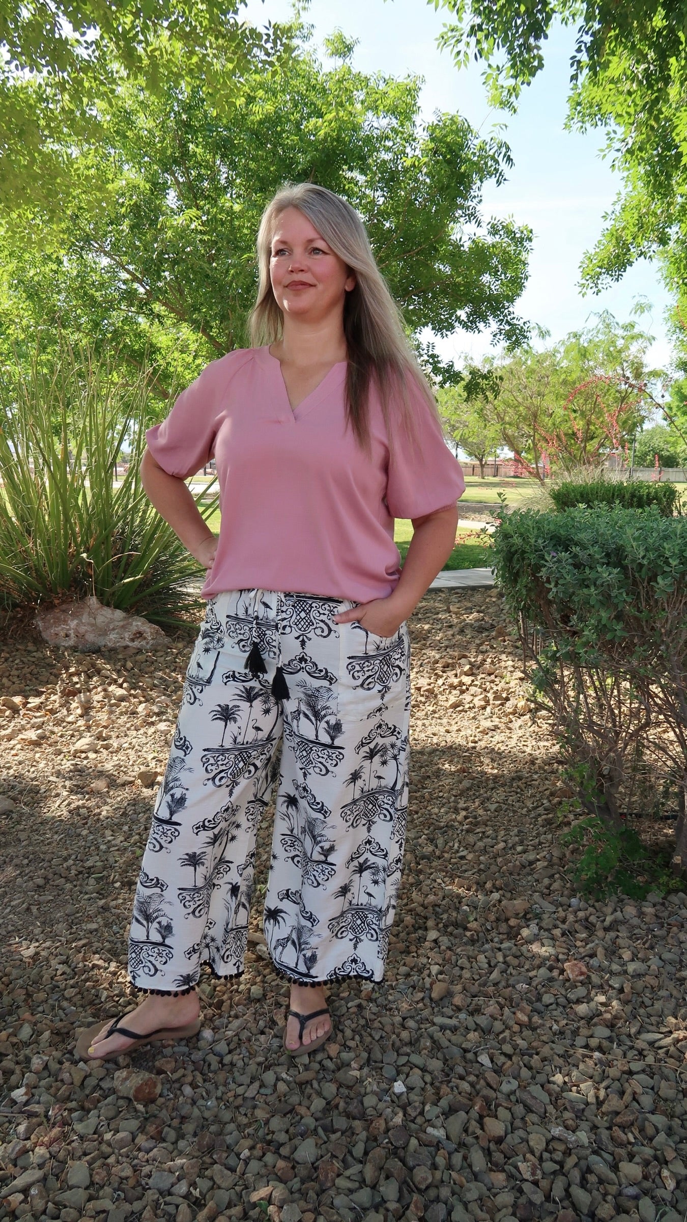Solid Mauve Vneck Top