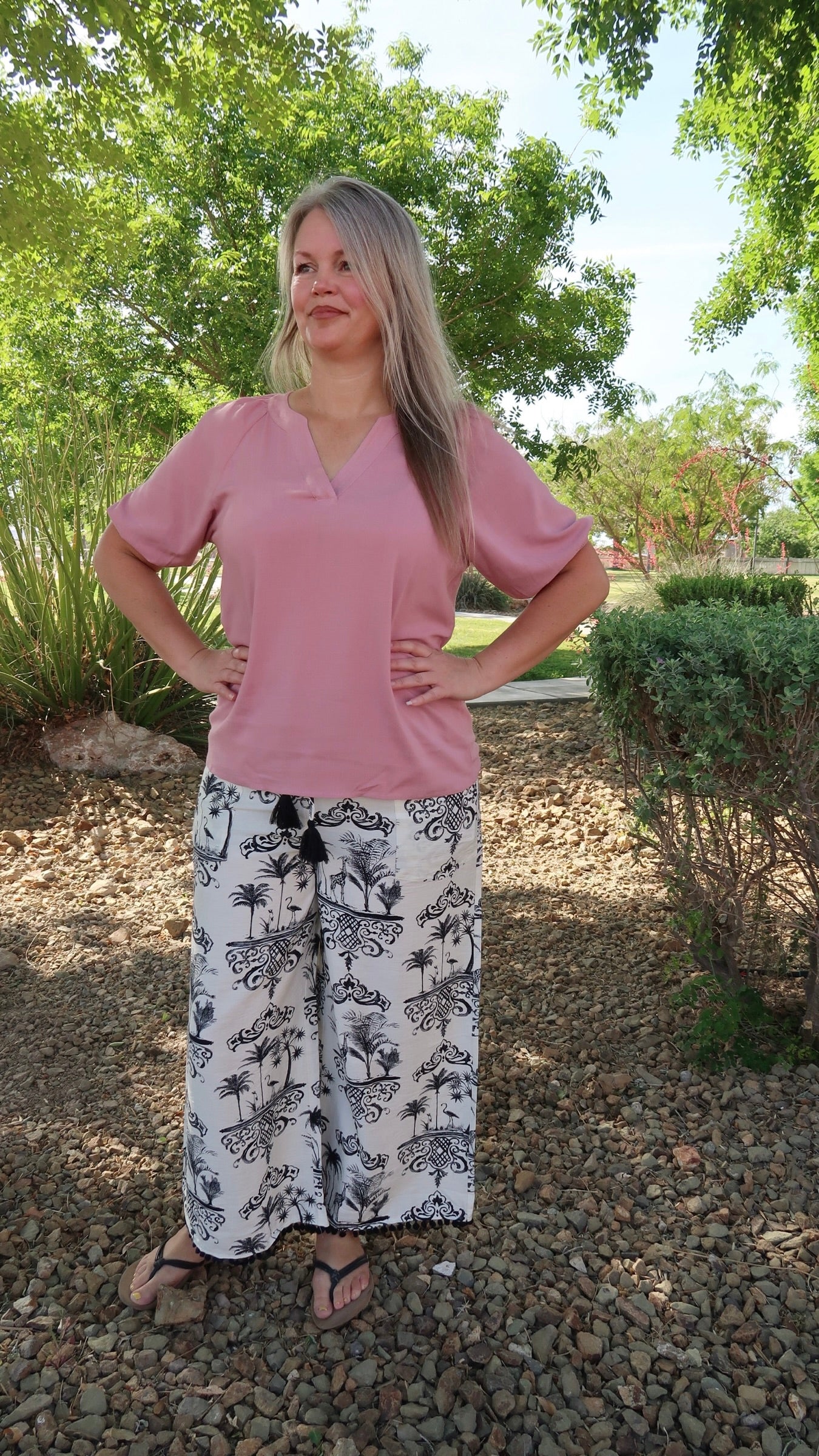 Solid Mauve Vneck Top