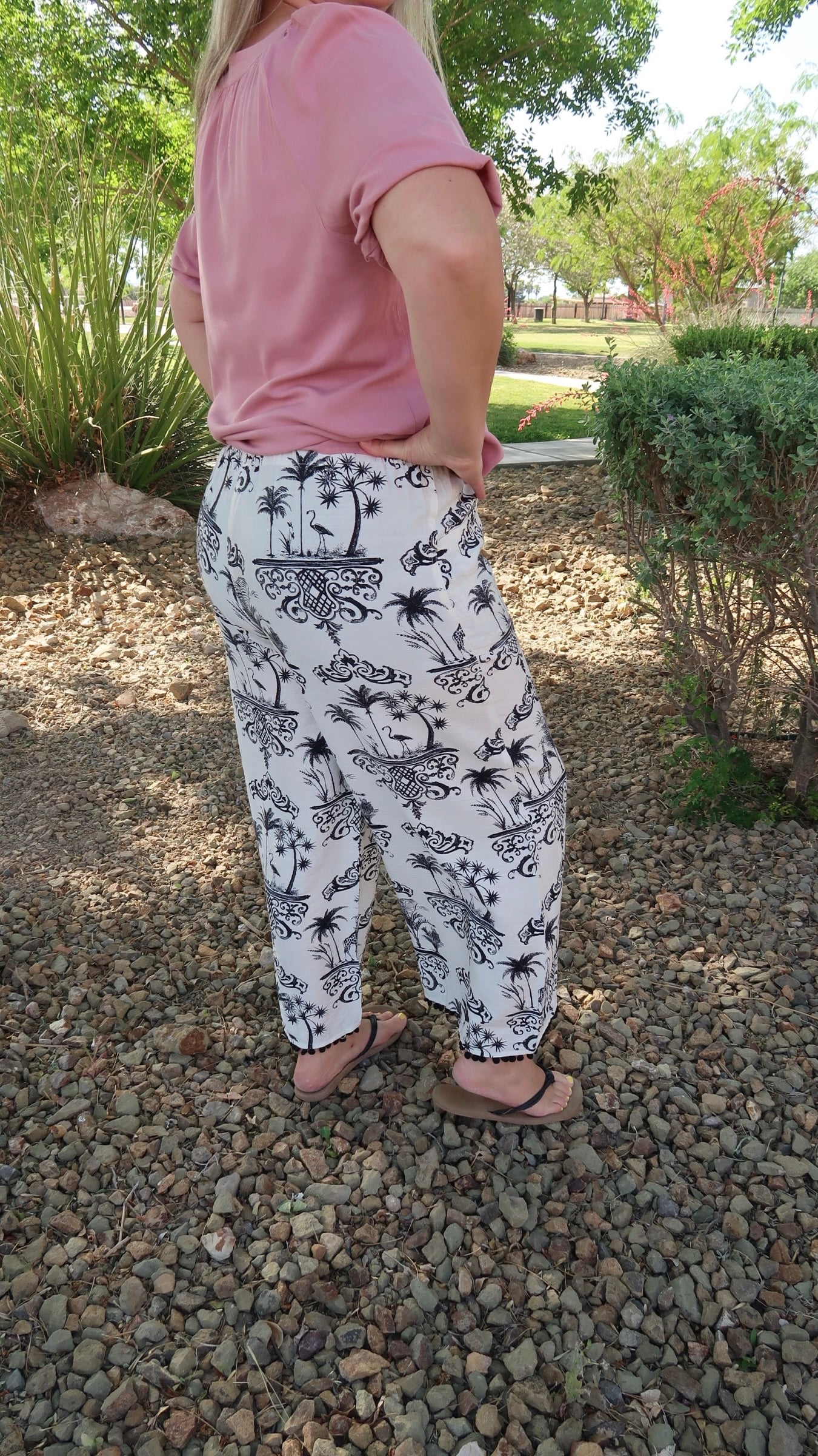 Black And White Vacation Pants