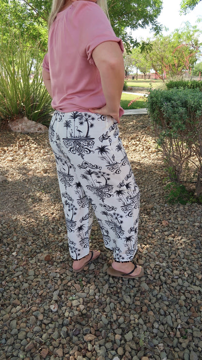 Black And White Vacation Pants