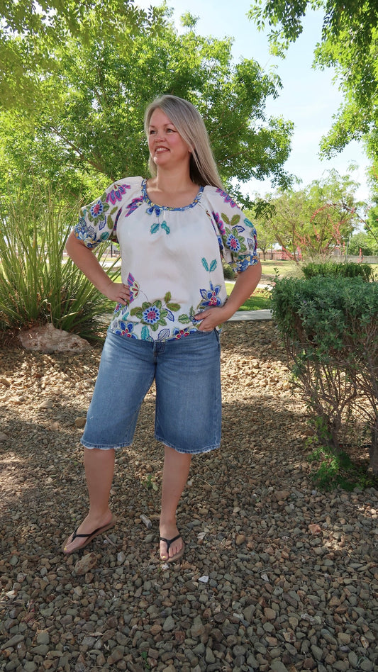 Flower Garden Short Sleeve Top