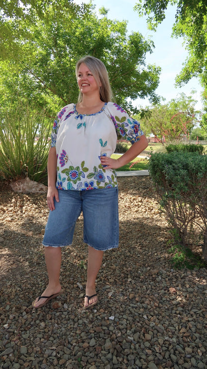 Flower Garden Short Sleeve Top