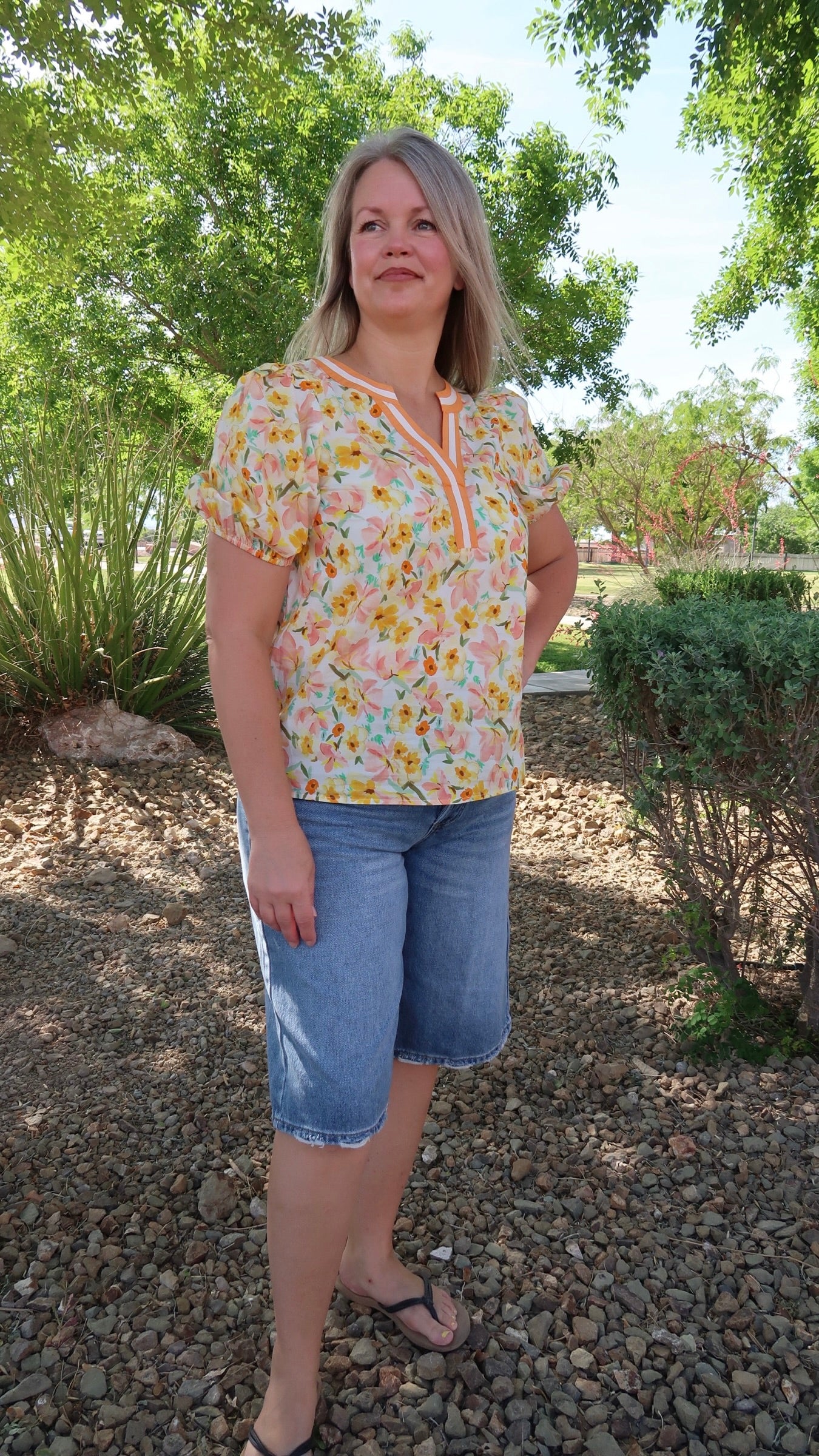 Sunshine Floral Print Top