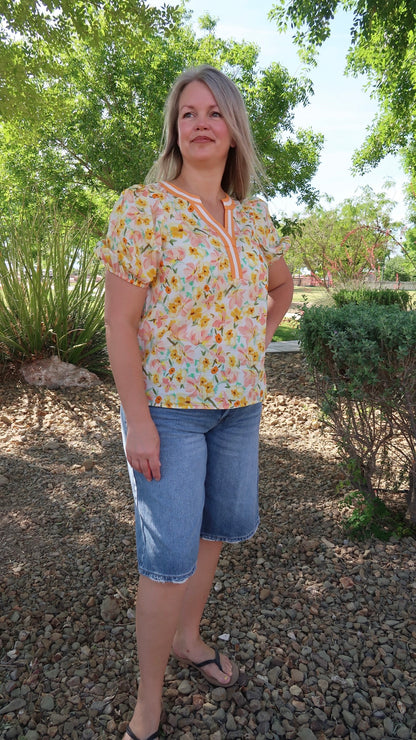 Sunshine Floral Print Top