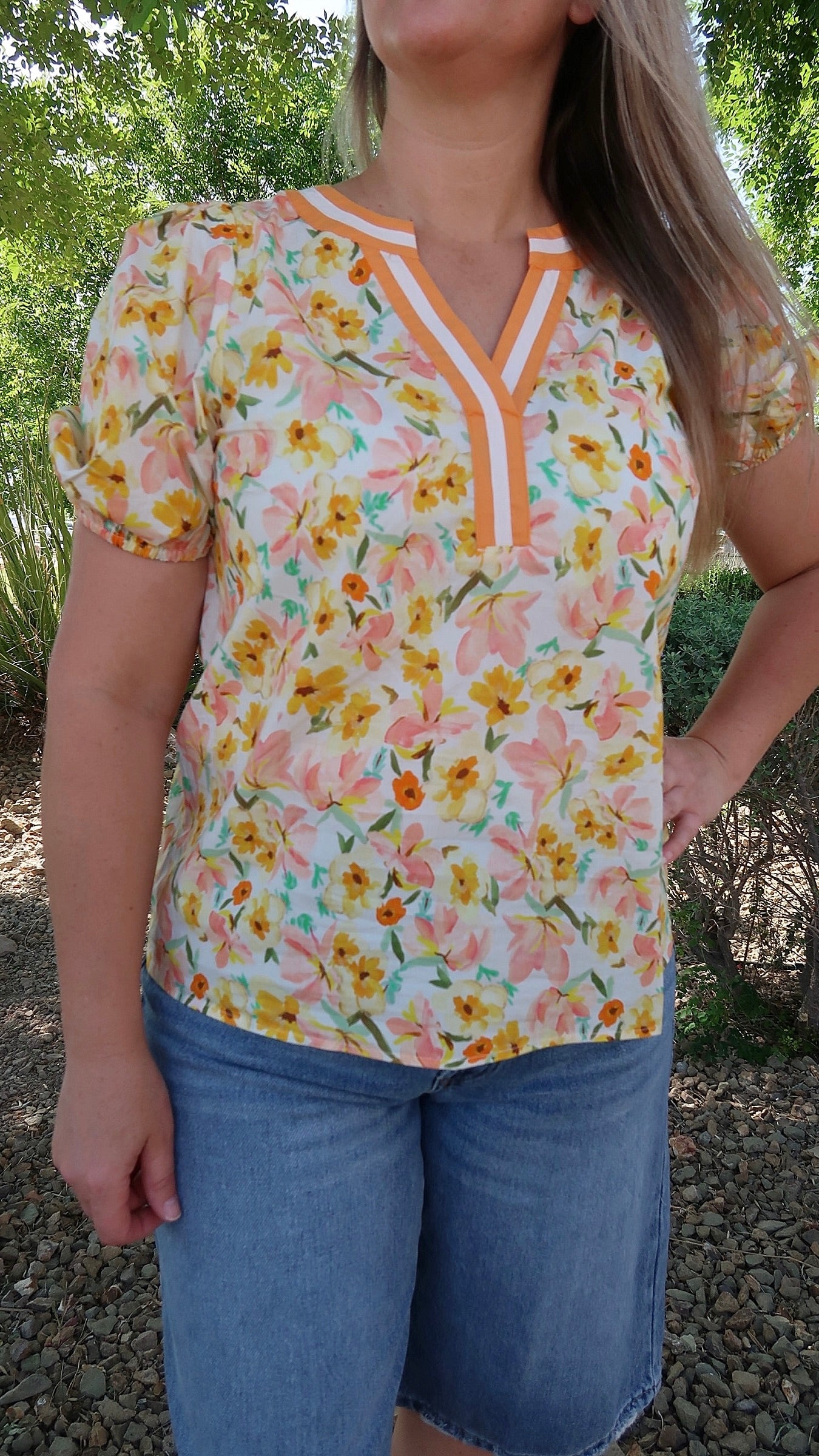 Sunshine Floral Print Top