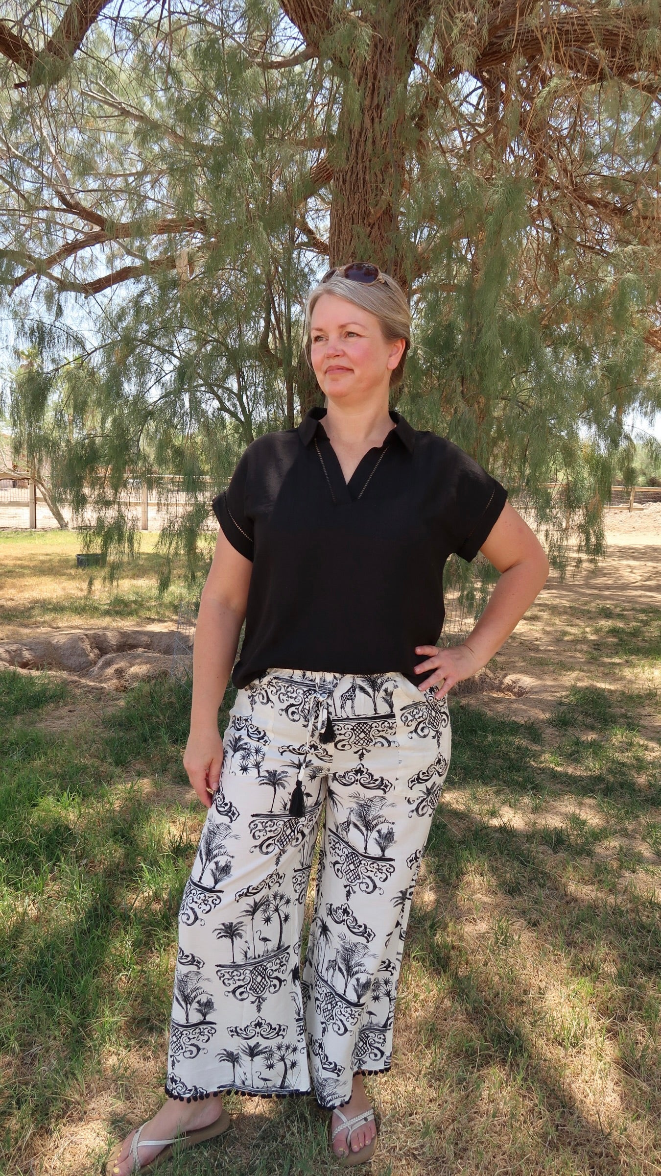 Lava Collared Short Sleeve Top- Alohi Gold Apparel