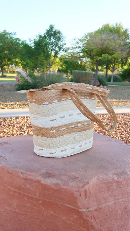 Wicker Beach Bag- alohi gold apparel