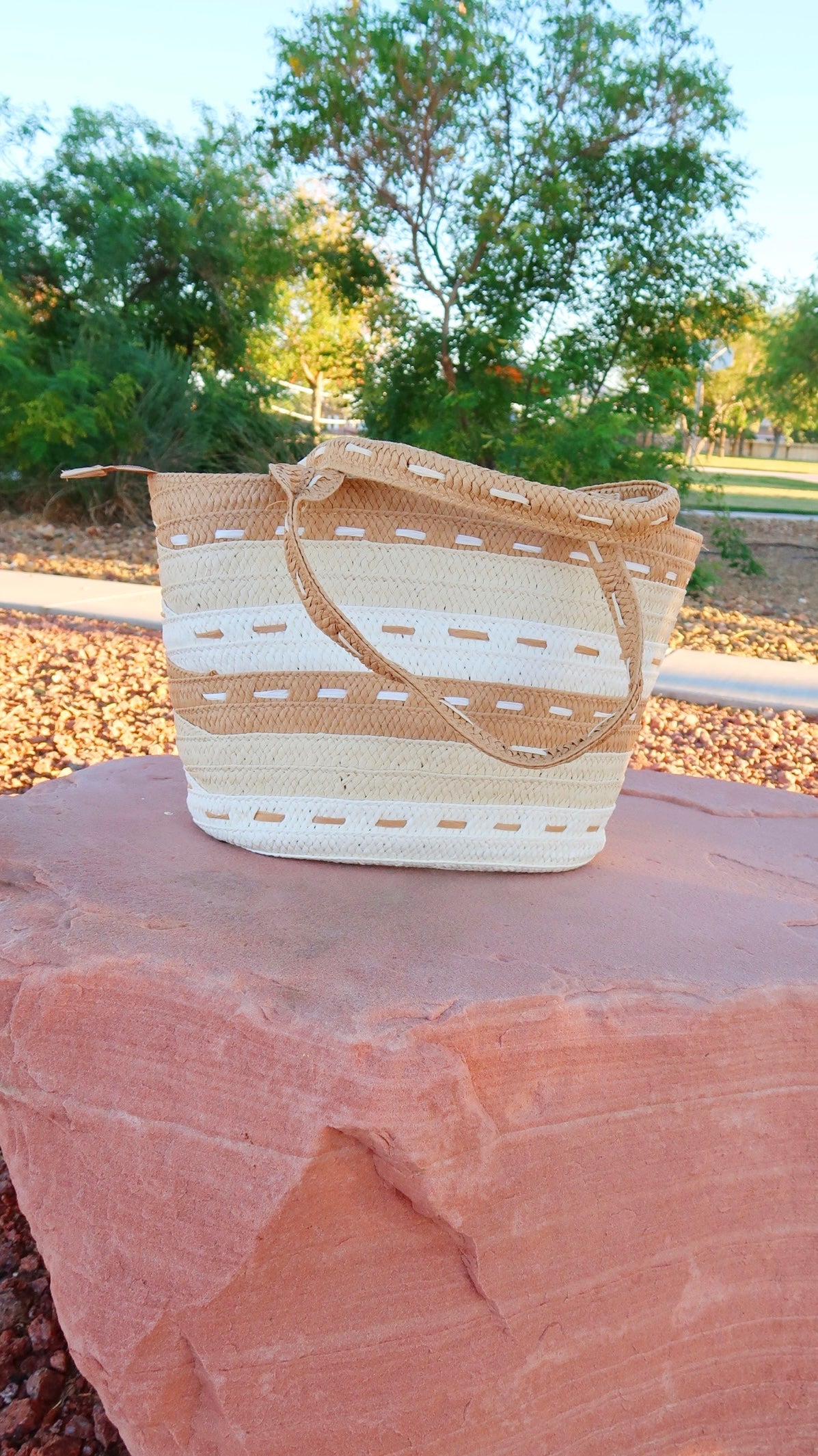 Wicker Beach Bag- alohi gold apparel