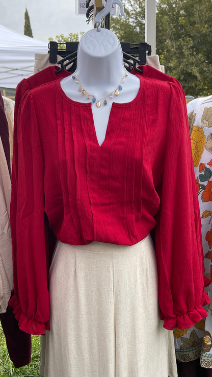 ‘All Is Bright’ Holiday Red Top