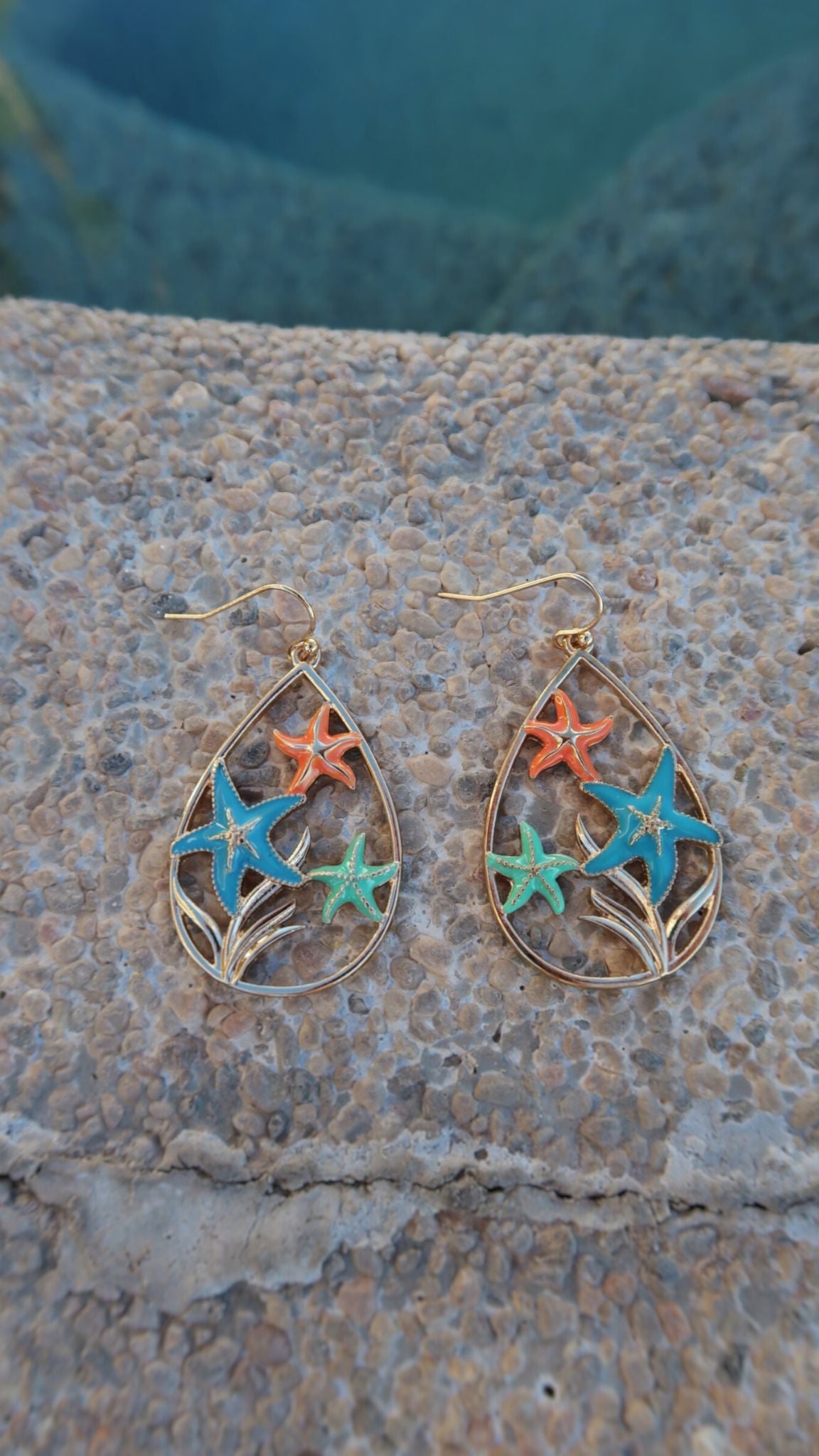 Starfish Teardrop Earings