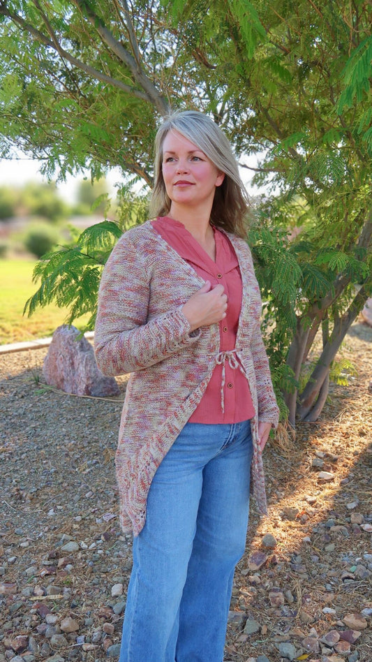 Fall Colors Long Sleeve Cardigan-alohi gold apparel