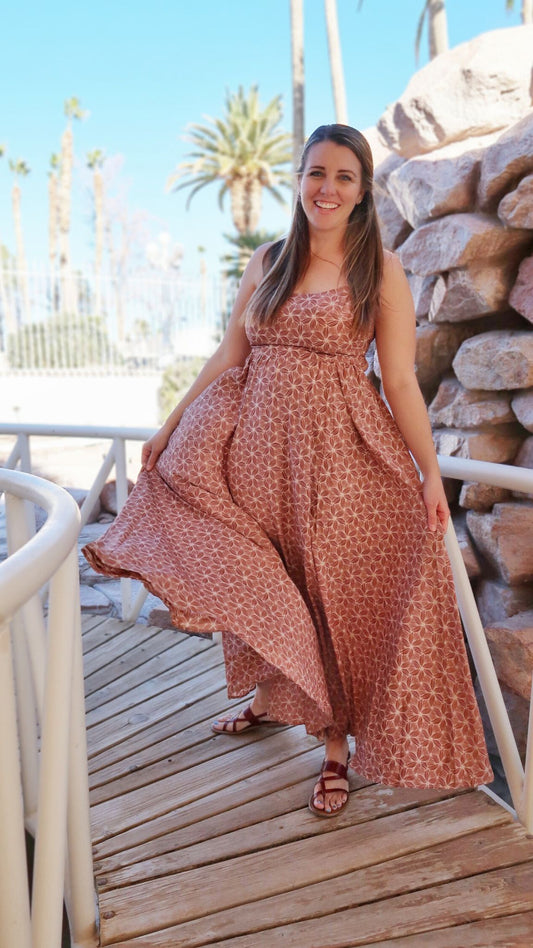 Blush Sands Tie Back Maxi Dress- Alohi Gold Apparel 