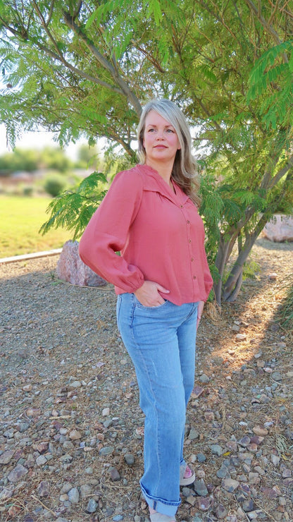Ginger Long sleeve top- alohi gold apparel