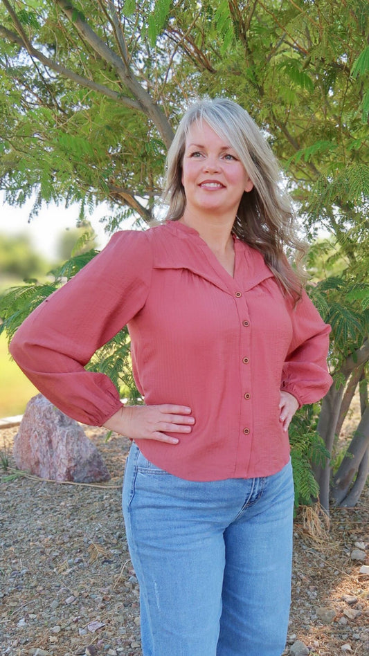 Ginger Long sleeve top- alohi gold apparel
