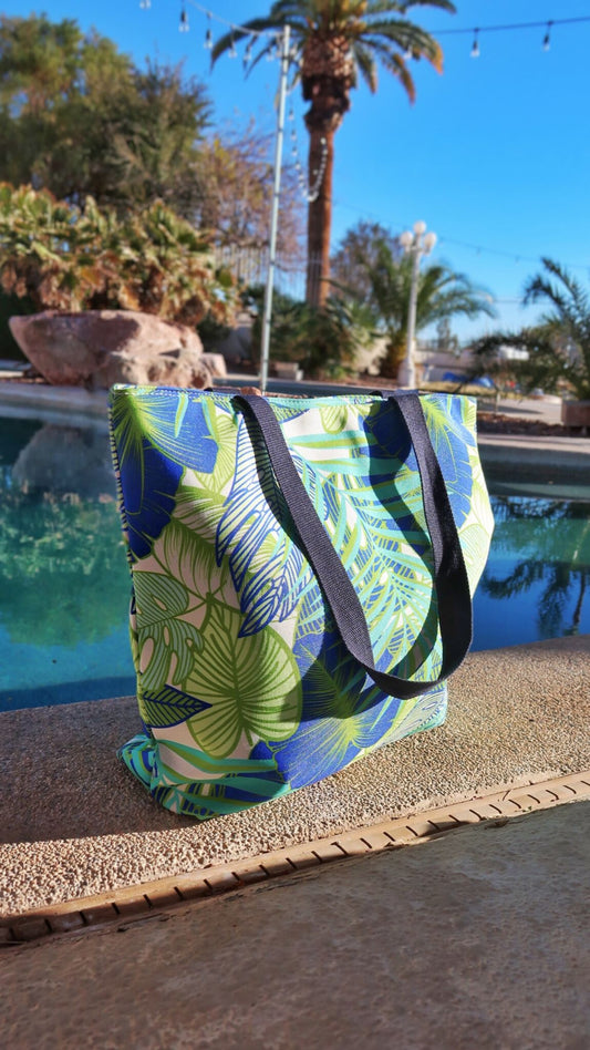 Tropical Leaf Canvas Bag