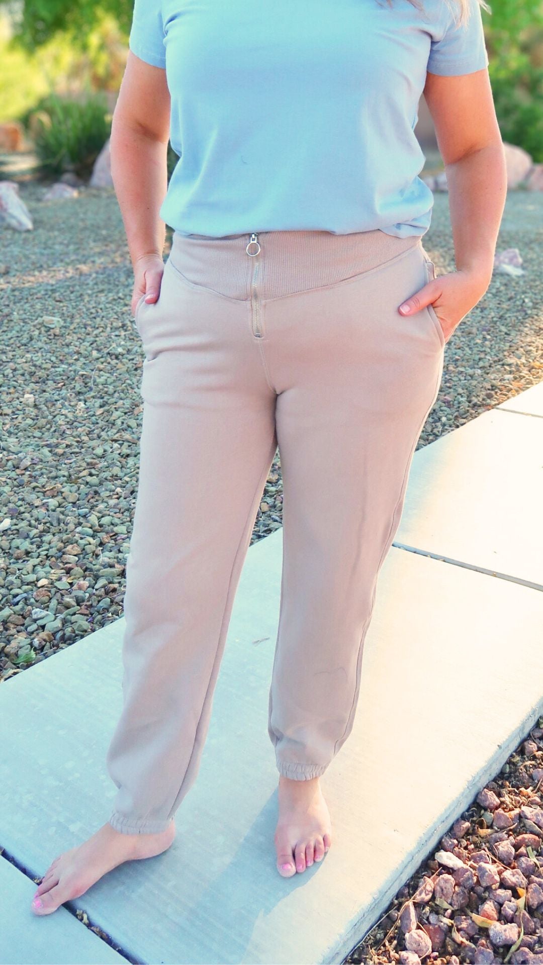 Taupe women’s sweatpants- Alohi Gold apparel