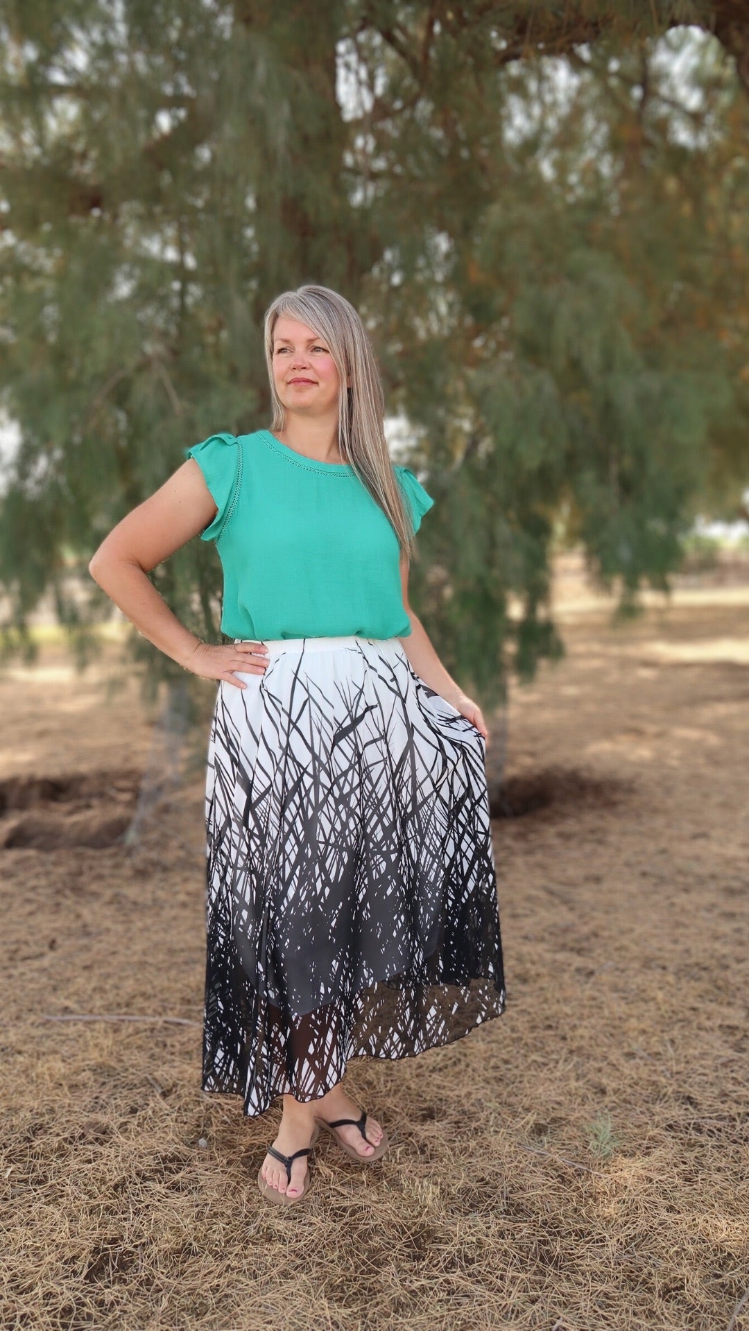 Shadows in the Reeds Midi Skirt- Alohi Gold Apparel