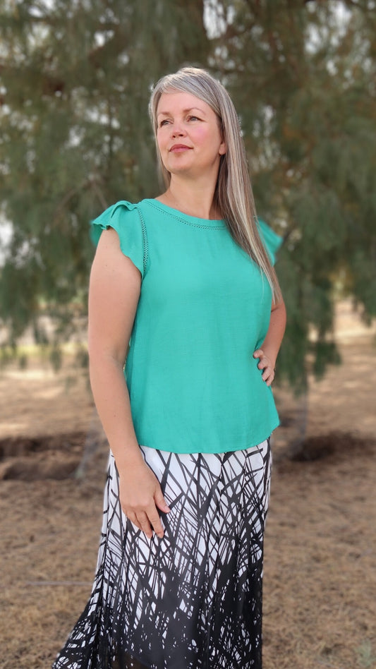 Tulip Sleeve Top- alohi Gold apparel