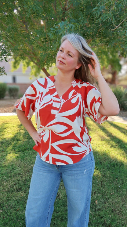 Pumpkin Swirl Short Sleeve Top- Alohi Gold apparel