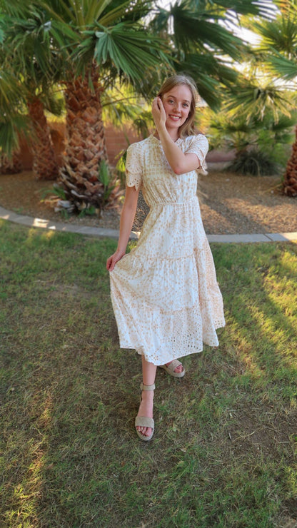 Kaiulani Embroidered Midi Dress- Alohi Gold Apparel