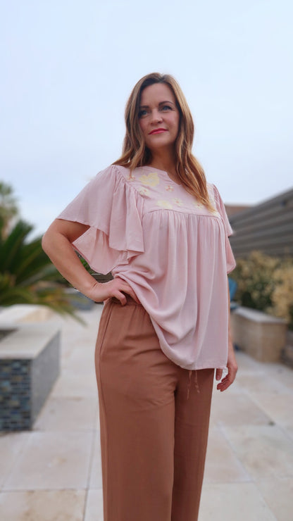 Light Mauve Resort Top- Alohi Gold Apparel