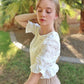 White Plumeria Embroidered Top- Alohi Gold Apparel