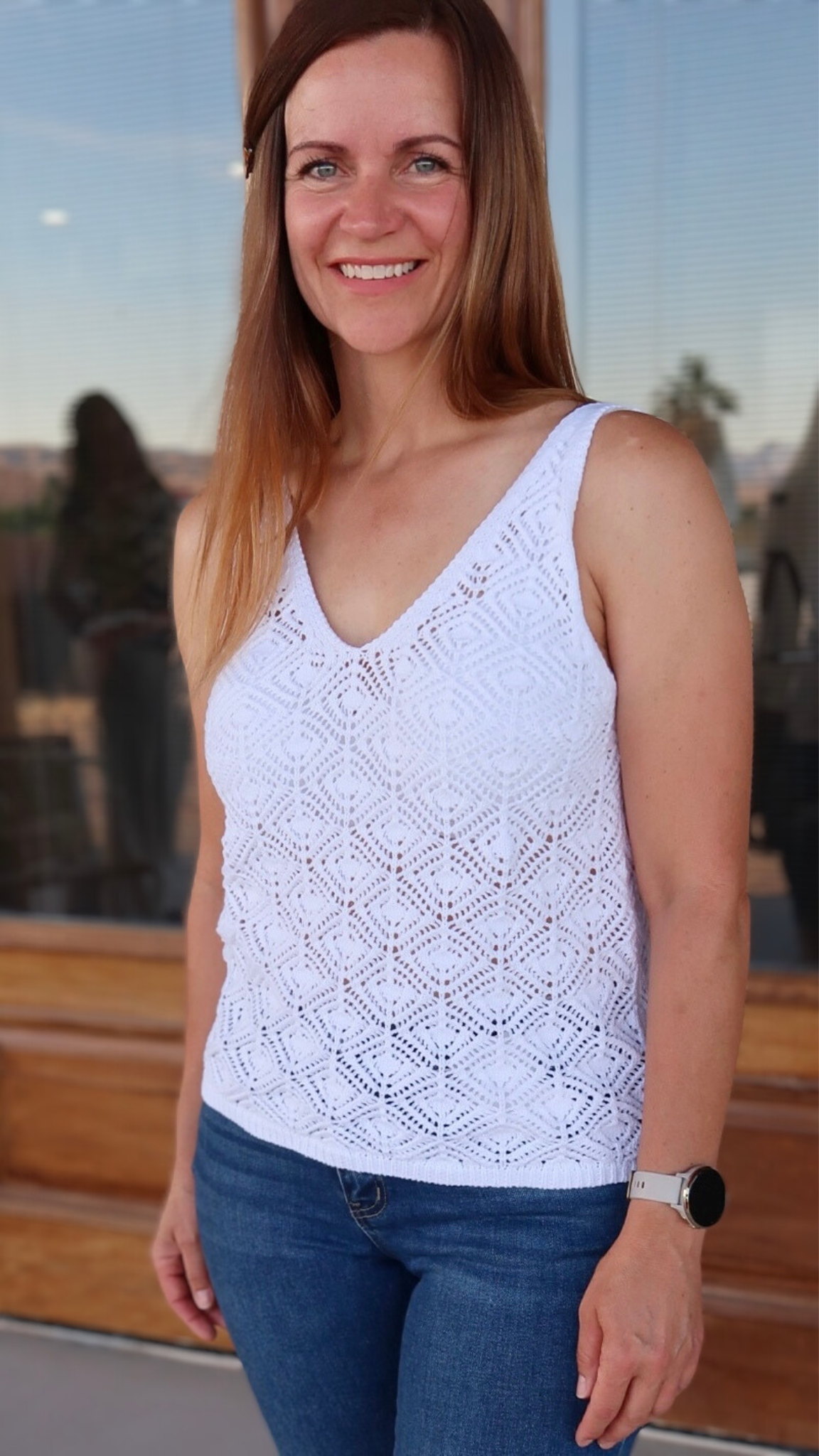 Coconut Creme Crochet Vest- Alohi Gold Apparel