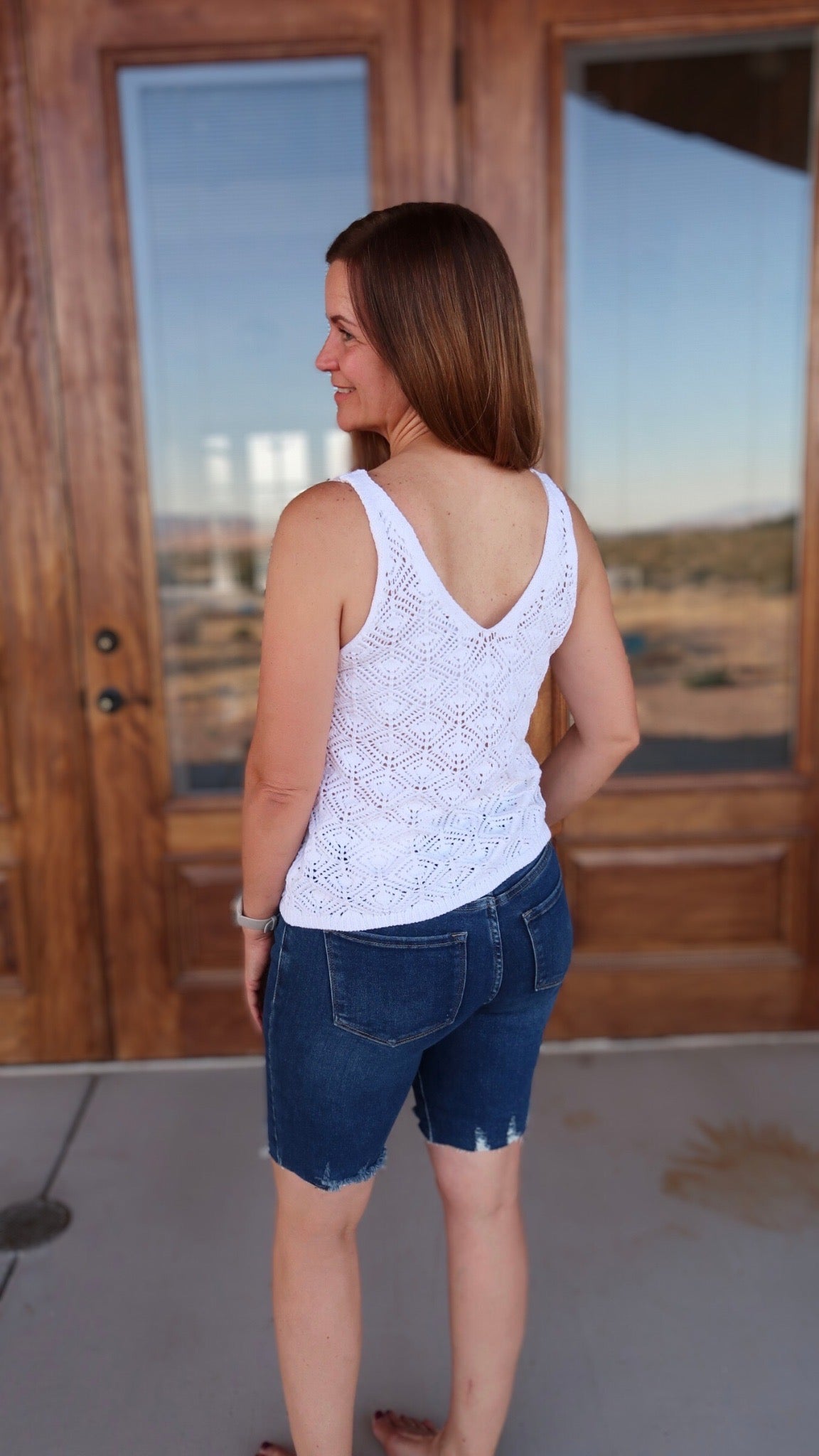 Coconut Creme Crochet Vest- Alohi Gold Apparel