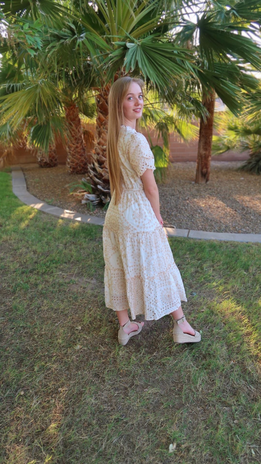 Kaiulani Embroidered Midi Dress- Alohi Gold Apparel