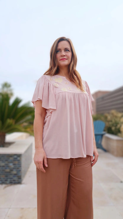 Light Mauve Resort Top- Alohi Gold Apparel