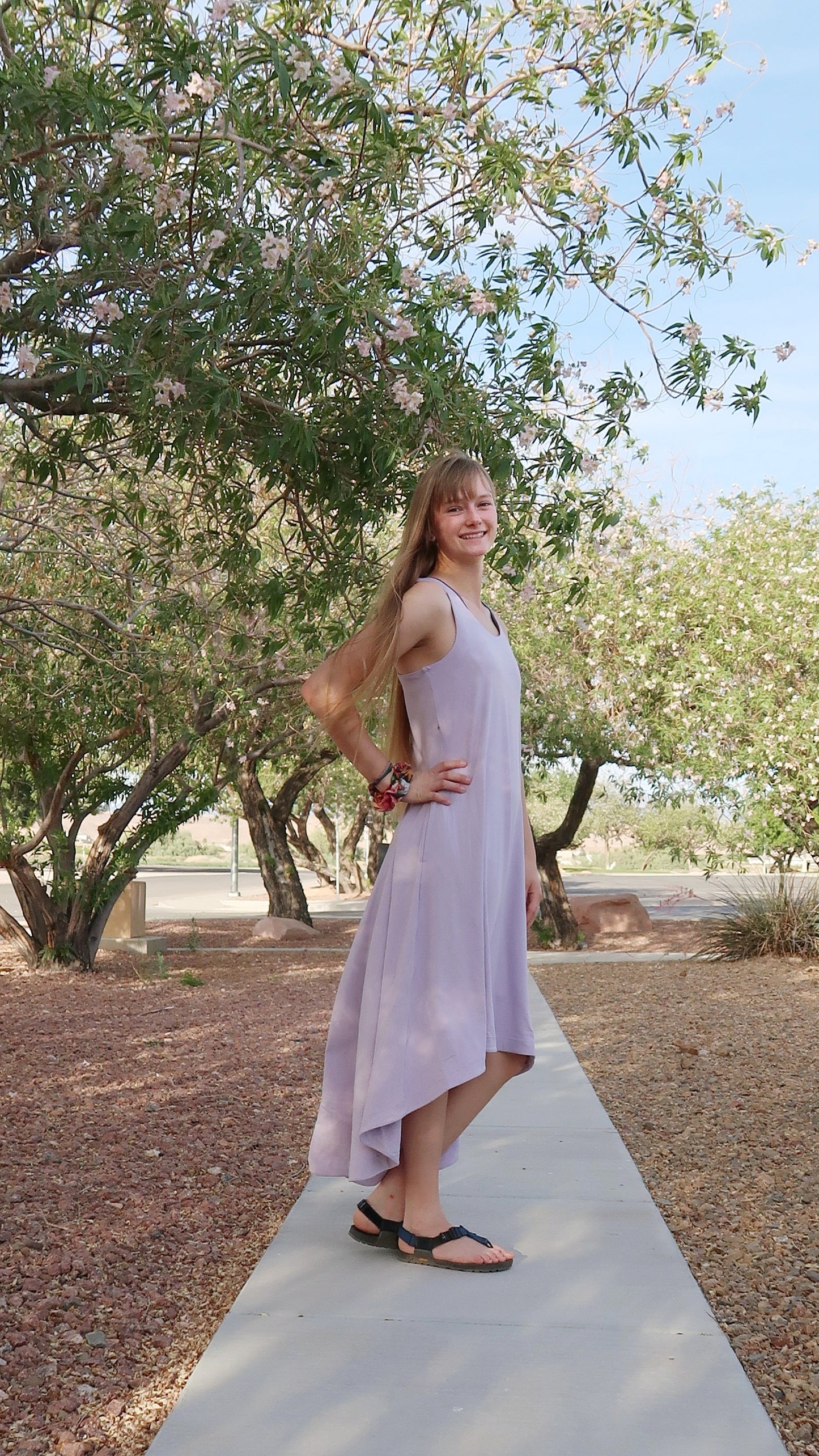 Lilac Activewear Drop Hem Dress