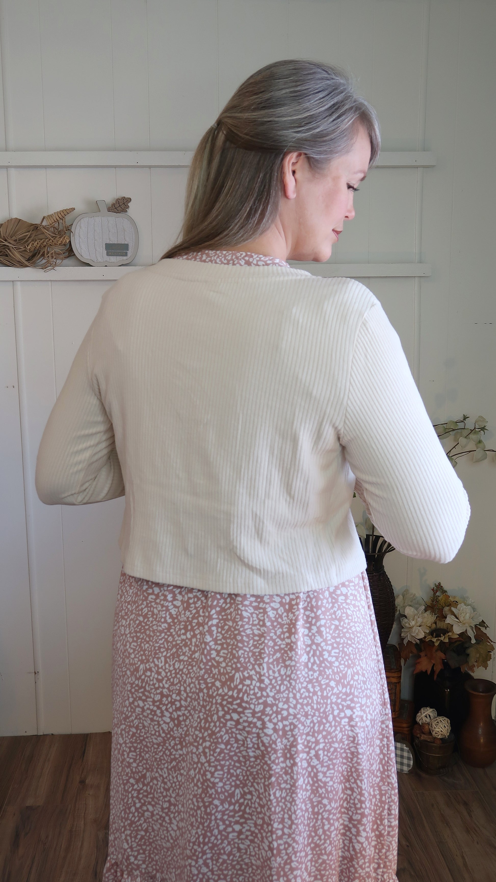 Velvet Ribbed Cardigan