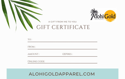 Alohi Gold Apparel Gift Card