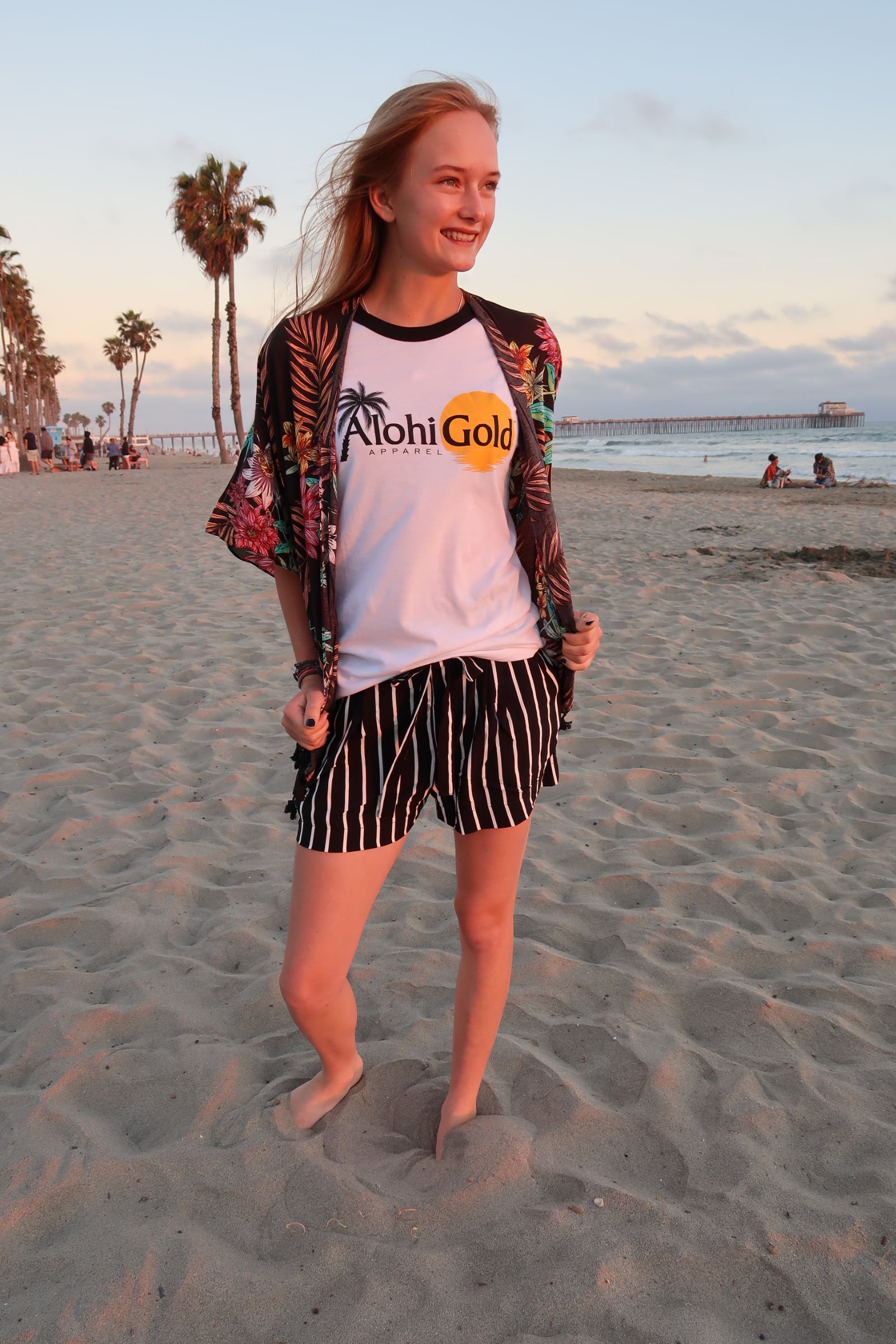 Tropical Print Kimono - Alohi Gold Apparel